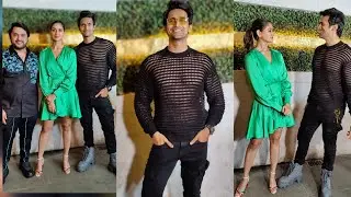 Bhushan Pradhan With Co Star Nikita Dutta and Navjyot Bandivadekar at Gharat Ganpati Wrap Up Party