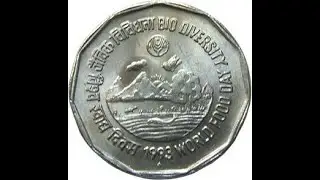 2 Rupees copper nikel coin/world food day/Bio diversity #Oldcoin#coincollection #indiacoin