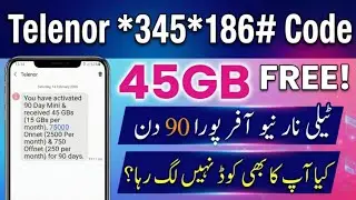 Telenor *345*186# Code Not Working? | 45GB Internet 90 Days Offer Problem Solve