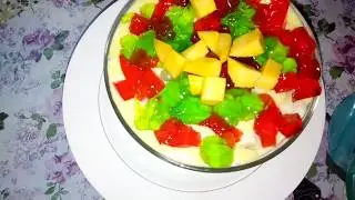 Fruit,cream,custard .fast recipe by snug.fatima