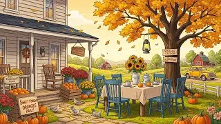 It&rsquo;s autumn 1950s at a cozy farmhouse porch with oldies music playing in another room for unwind
