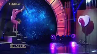 Contortion footarcher,  shooting blindfolded on Little Big Shots