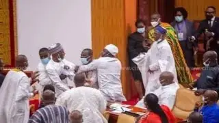 FIGHT, BOOTING AND SNATCHING OF BALLOT BOXES IN GHANA PARLIAMENT