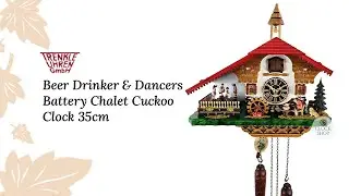 Beer Drinker & Dancers Battery Chalet Cuckoo Clock 35cm By TRENKLE
