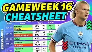 FPL GAMEWEEK 16 CHEATSHEET PREVIEW & Team Selection Guide | Fantasy Premier League