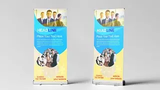How to Design Professional Roll Up Banner- Photoshop Tutorial | Roll Up Banner design in photoshop