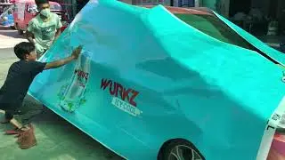How to Branding Car use sticker and spray Logo on cars