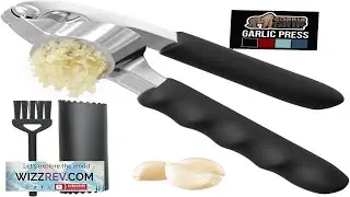 GORILLA GRIP Garlic Press and Peel Set Heavy Duty Mincer Tool Large