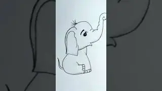 baby elephant drawing easy step by step #elephantdrawing #easydrawing #drawingzenish #shorts