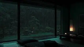 Relaxing Rain Sounds in a Dark Bedroom | Garden Night Ambience for Anxiety Relief & Mental Peace