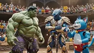 Hulk and alien fighting for michan 😂😂😂 FUNNY AI VEDIO