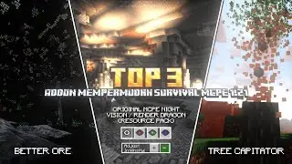 ADDON MEMPERMUDAH SURVIVAL MCPE 1.21 || BETTER ORE ADDON || NIGHT VISION || TREE CAPITATOR ADDON