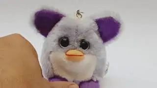 #Furby Fake Purple Baby Loobie 1998 small Furby plush keychain