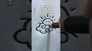 How to draw a cloud and the sun☀️ smile😊