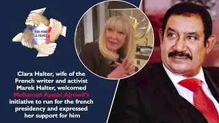 Clara Halter, wife of the French writer and activist Marek Halter, expressed her support for Ajroudi