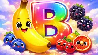 B for Banana 🍌 | Learn B Fruits Names | ABC Fruits Song for Kids | Letter B Learning