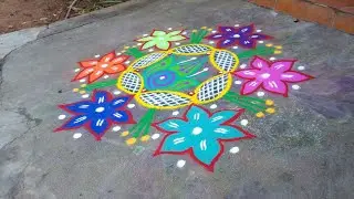 #kolam#rangoli#colourkolam#smallkolam#morningkolam#3Dkolam#newone#simple