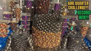 🟣(MUST SEE) 600 QUARTER CHALLENGE, $10,000,000.00 BUY IN, HIGH RISK COIN PUSHER! (HUGE WIN)