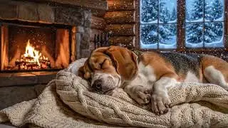 Fireplace Glow & Sleeping Dog – Cozy Cabin Ambience for Rest & Comfort