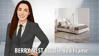 BERRY NEST Boucle Bed Frame | Cozy Modern Clean Girl Bed Frame