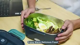 1.5L Stainless Steel Portable Food Container Electric Heating Lunch Box Food Warmer for Car Truck