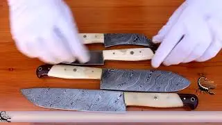 Handmade Damascus Steel Chef knives | Best Chef Knives | #knifemaking #chefknives  #damascussteel