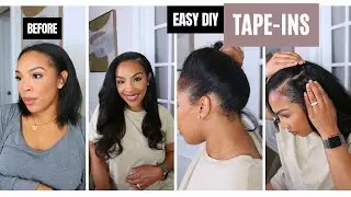 NEW** HOW I INSTALL TAPE IN EXTENSIONS AT HOME! (INVISIBLE TAPE IN WEFT) l yilitehair