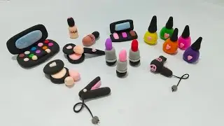 Mini Clay Makeup Set 💄 | Tiny Lipsticks, Nail Polish & Salon Tools ✨