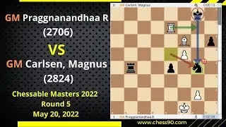 BRAVE BOY!! |16-year-old Praggnanadhaa Beats World Champion Magnus Carlsen! | Chessable Masters 2022
