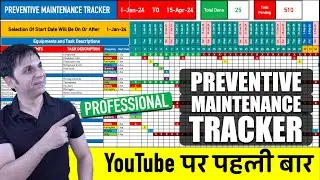 Preventive Maintenance Tracker in Excel / PPM Tracker /Excel