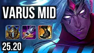 VARUS vs FIZZ (MID) | 6 solo kills | KR Master | 25.20