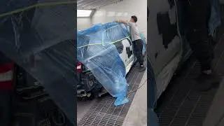 Car Paint Masking Film Tips #maskingfilm #carpainting #manufacturing #shorts #automotive #painttips