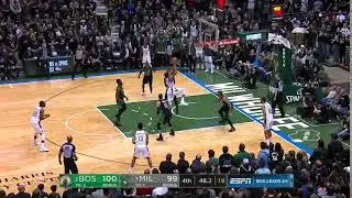 Giannis Antetokounmpo pushes off on Semi Ojeleye