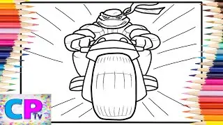 Ninja Turtles on Motorbike/Coloring of Leonardo on IPad/@coloringpagestvAlan Walker - Dreamer[NCS]
