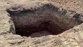 That's huge dig to install 5000 gallon galvanized steel water tank (Cistern)
