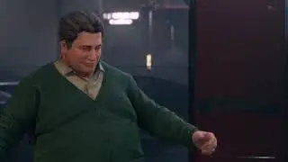 TWIN MIRROR PS4: Sam makes unpleasant conversation inside Coal Miners Haven.