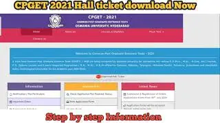 CPGET 2021 | Hall ticket download process| How to Download CPGET Hall ticket| Problem | by Satya