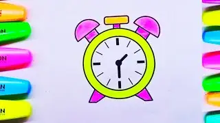 how to draw an alarm clock easy drawing for kids | coloring video