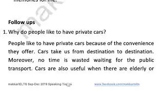 September to December 2019 Cue card 12 A long car journey