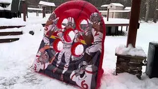 6Ft Football Target toss Game - Inflatable Football Throwing Target Game- Fun Football Toy toss Game