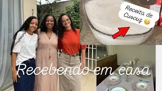 Recebi a fam&iacute;lia em casa, teve churrasco, receita de cuscuz de tapioca 