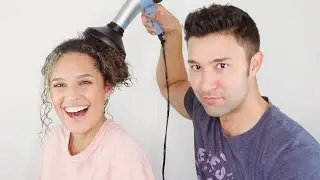MY HUSBAND STYLES MY CURLY HAIR