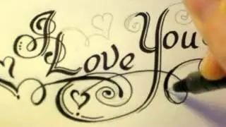 How To Draw Fancy Swirly Italic LOVE YOU Letters