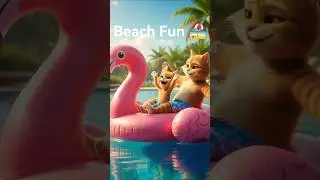 Orange Tabby Cat Family Vacation Fun 😺🏖 | Sandcastles, Ice Cream & Fireworks