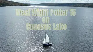 West Wight Potter 15 on Conesus Lake - Finger Lakes, NY (Drone shots)