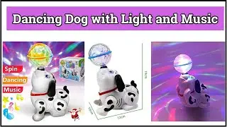 Dancing Dog with 3d lighting and Music  (White) | Best Birthday Gift for Kids | HIKONAVA