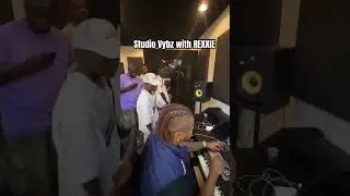 Rexxie in the studio making music with 5 talents  #rexxiebeatchallenge #rexxie #producer #studio