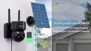 1080P HD Solar Security Camera with 4X Digital Zoom and PIR Detection