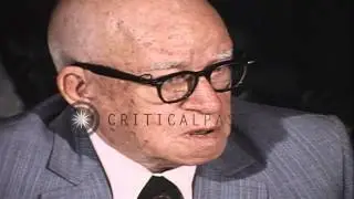 General Omar N. Bradley answers a reporter's questions during a press conference ...HD Stock Footage