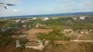 Ukunda Airport approach and landing aboard Jambojet F8694